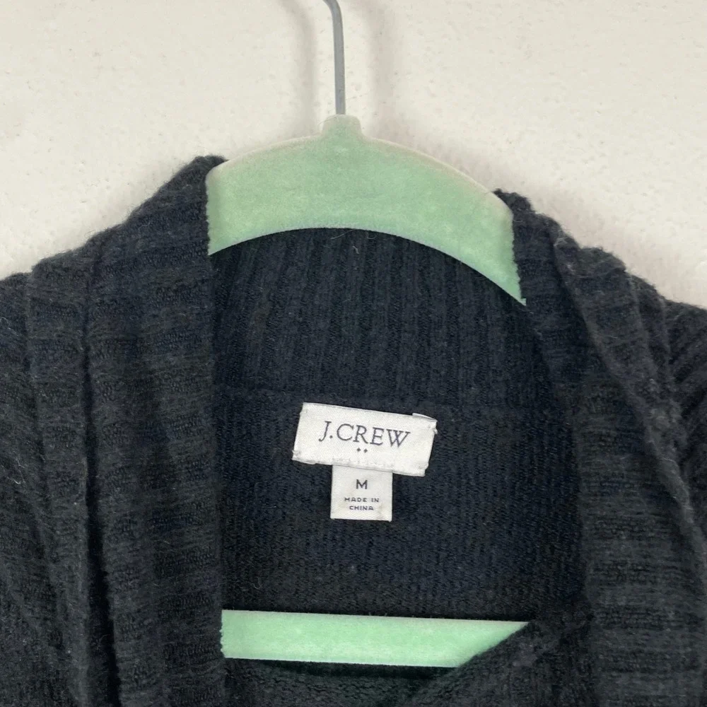 J.‎ Crew Black Turtleneck Sweater Puff Sleeve Ribbed Knit Women's M